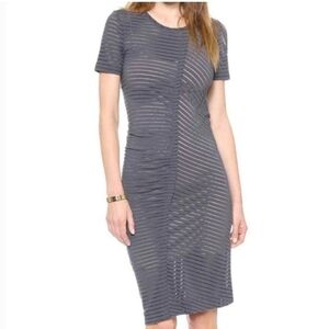 Marc Jacobs Gray Striped Midi Dress